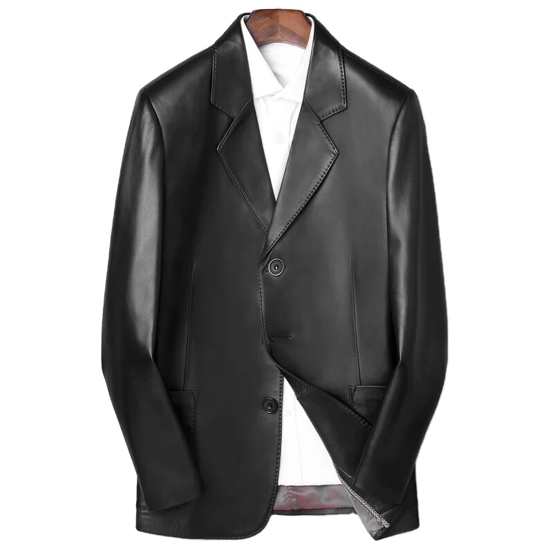 New fashion men's genuine leather jacket real sheepskin leather winter coat autumn and winter warm outwear MT907