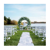 L23 Blanc rose Verdure Soie Fleurs Fond Faux Fleurs Artificiel Cercle Fleur Arche pour Mariage Evénement Scène Décor