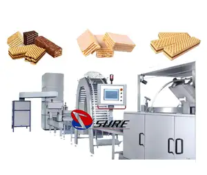 Full Automatic Biscuit Wafer Making Machine Cream Chocolate Filled Wafer Cookie Production Line