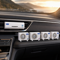 Diffuseur de parfum créatif en forme de climatiseur pour voiture, à énergie solaire, rotatif, pour tableau de bord et grille d'aération, ensemble d'aromathérapie