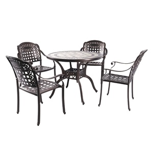 Juego de sillas redondas de aluminio fundido para jardín al aire libre, muebles de patio trasero de secado rápido - Product Image 3