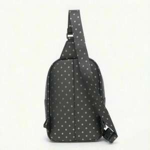 Sac de poitrine noir à pois pour hommes, sac à dos à bandoulière avec fermeture éclair, sac à bandoulière pour les voyages quotidiens - Product Image 3