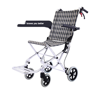 Kursi roda Manual ringan portabel, untuk lansia, aluminium lipat murah dengan bahan baja untuk terapi fisik - Product Image 1