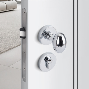 Serratura Silenziosa Interna in Ottone - Serratura <span class=keywords><strong>Vintage</strong></span> Americana per Porta Doppia con Pomello a Sfera in Bronzo Antico - Product Image 4