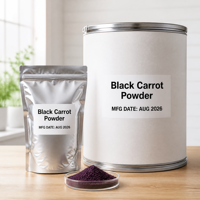 Poudre de Carotte Noire Naturelle 100% Soluble dans l'Eau de Qualité Alimentaire 10:1, Poudre Fine pour Boulangerie, Crème Glacée, Colorant Étiquette Blanche