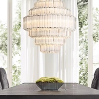 Lustre américain en cristal postmoderne de luxe pour salon salle à manger Escalier simple villa nordique de haute qualité créatif