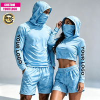 Ensemble de vêtements de plage avec sweat-shirt de pêche UPF 50+ personnalisé, séchage rapide, respirant, extensible, protection solaire, avec masque intégré pour hommes