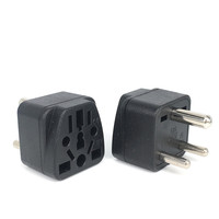 Adaptateur de prise secteur universel haute puissance 3 broches Type-D certifié CE RoHS, personnalisable, en ABS et cuivre, blanc/noir, pour l'Afrique du Sud, l'Inde, le Sri Lanka