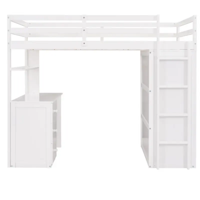 Cama Twin Loft para niños Litera de madera Cama para niños Muebles baratos Camas para niños