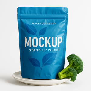 High Performance Custom Printed Matte Blue Food Grade Resealable Ziplock Doypack Packaging Bags for Snacks Powder Stand up Pouch - Product Image 2