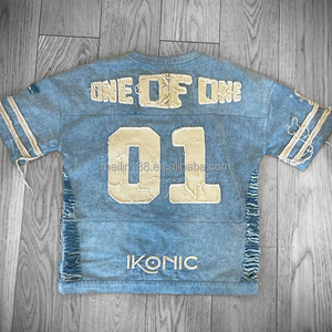 Design Custom <strong>Denim</strong> Acid Wash T <strong>Shirts</strong> High Quality Distress Embroidery Patch Short Sleeve <strong>Denim</strong> V-Neck Boxy Oversized T-<strong>Shirts</strong>