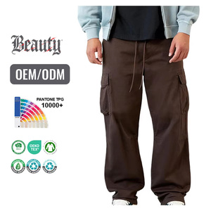 OEM Mid Rise uomo Y2K Vintage Baggy Hip Hop pantaloni <span class=keywords><strong>Cargo</strong></span> Unisex stile paracadute con blocchi di colore e tecniche ricamate - Product Image 1