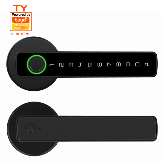 Smart Lock for Wooden Smart Door Lock Fingerprint with Door Handles for Interior Doors with Doorbell Camera Electric Lock System