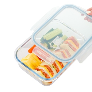 Rò rỉ bằng chứng thủy tinh tái sử dụng thực phẩm lưu trữ <span class=keywords><strong>container</strong></span> ăn trưa Box Set với Air-Release van kín nắp PP cho các trường học lấy đi - Product Image 3