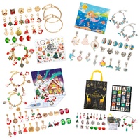 Kotak Kalender Advents Countdown Unicorn Hadiah Perhiasan Riasan Mainan Set Kotak Kejutan Natal Hadiah Liburan Bagian PVC