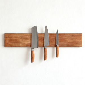Couteau de cuisine naturel puissant Bande magnétique Couteau en bois d'acacia <span class=keywords><strong>Support</strong></span> magnétique de barre pour organisateur d'ustensiles de cuisine - Product Image 1