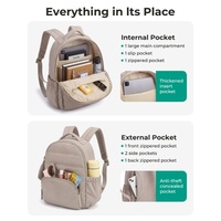 Sac à dos matelassé unisexe léger 20-35L en polyester imperméable avec fermeture éclair, idéal pour les activités sportives de plein air et le quotidien