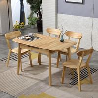 Ensemble de table à manger extensible et pliable en bois massif moderne, table à manger pour petit appartement, gain de place