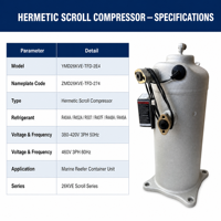 Compresseur Scroll Haute Qualité YMD26KVE-TFD-2E4 pour Unité de Réfrigération de Conteneur Réfrigéré Carrier Magnum – Approvisionnement en Gros