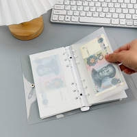 Pochette PP A6/A7 transparente givrée blanche, design simple et vierge, pour 5 pièces/paquet, pochette pour classeur à 6 anneaux, pour organisateur, photos, cartes, factures