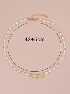 Go2boho accessori <span class=keywords><strong>di</strong></span> Design 2024 lunghi per la festa della mamma <span class=keywords><strong>perle</strong></span> <span class=keywords><strong>finte</strong></span> alla moda con la mamma ciondolo collane per le donne regali eleganti per la mamma - Product Image 6