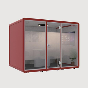 Cabine téléphonique de bureau insonorisée personnalisée noire, blanche, bleue, rouge, pour 1, 2, 3 ou 4 personnes, idéale pour les réunions - Product Image 4
