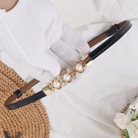 Ceinture fine en perles pour femme, pour robe ou chemise, longueur taille haute, sensation de luxe