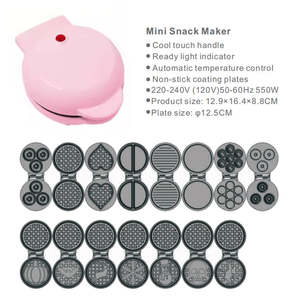 227580550w12.5cm卸売ワッフルクレープパンケーキメーカー7in1漫画自動電気ポータブルミニパンケーキメーカー - Product Image 5