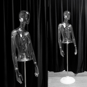 Mannequin de Torse Féminin Personnalisé Transparent avec Base Métallique, <span class=keywords><strong>Buste</strong></span> en Plastique Clair pour Présentation - Product Image 6