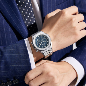 X-GEQCK kuvars erkek saati lüks paslanmaz çelik kayış yeni su geçirmez kronograf bilezik erkek saat Reloj Hombre - Product Image 4