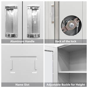 ตู้โลหะสำหรับสำนักงาน4ประตูแบบกำหนดเองการออกแบบที่ทันสมัยตู้เก็บของใช้ในเชิงพาณิชย์ที่ล็อคได้ลิ้นชักปรับได้การประชุมเชิงปฏิบัติการที่บ้าน - Product Image 4