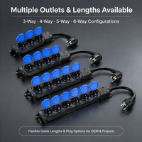 Multiprise extérieure étanche à prix d'usine, 3 prises, rallonge 16A 250V, câble Schuko pour outils électriques et garage