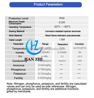 Analizador de Suelo en Tiempo Real para PH/Humedad/NPK; Guarda Datos Automáticamente, 8 Idiomas, Funciona con Android y Windows 10+