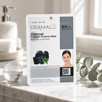 Masque en tissu pour le visage à l'essence de charbon et de collagène 23g