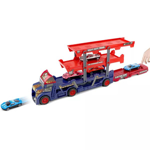 Il nuovo Design pieghevole in metallo <span class=keywords><strong>camion</strong></span> giocattoli di espulsione auto Include 4 auto in metallo divertente <span class=keywords><strong>camion</strong></span> contenitore con adesivi - Product Image 3