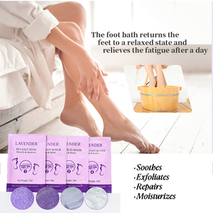 Productos para el cuidado de los pies de pedicura en remojo, incluyendo gelatina en remojo, sal marina, máscara de barro, exfoliante, crema de urea para pies - Product Image 3