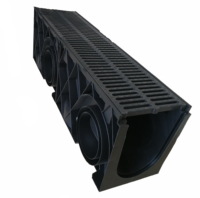 Canal de drainage en HDPE en forme de U, conforme à la norme EN1433, fourni par l'usine, avec plusieurs options de couvercles pour le drainage extérieur