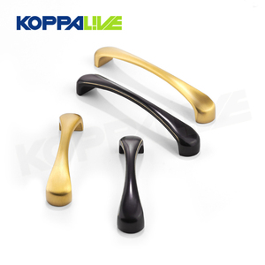 Koppalive Modern European Golden <strong>Cabinet</strong> Handles <strong>Slim</strong> Curve Design Brass Drawer Pulls for Kitchen &amp; Dresser - Product Image 3