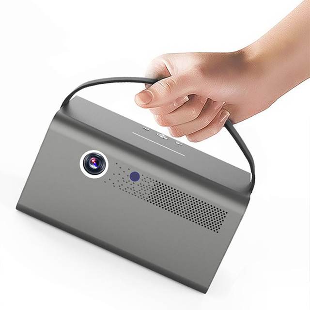 HOT Sale DLP Portable 1080P Android Projector V7Pro Smart Home Theater Projector Gray DLP-LINK 3D