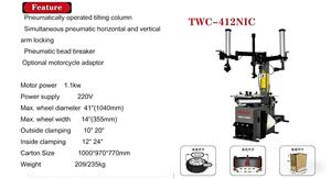 LAUNCH TWC-412NIC Dé<span class=keywords><strong>monte</strong></span>-pneus économique à bras oscillant avec double bras d'assistance pour roues de 10 à 22 pouces, machine de réparation de pneus 220-380V 315mm - Product Image 2