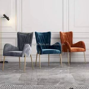 Di buona qualità di lusso e velluto nordico per il tempo libero cromato gamba sala da pranzo soggiorno Tantra Design sala da pranzo sedia per la vendita - Product Image 5