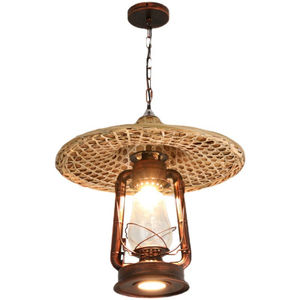 E27 lampu gantung anyaman tangan, lampu rotan bambu kap lampu alami kecil hingga ukuran besar untuk penggunaan rumah ruang makan Bar - Product Image 2