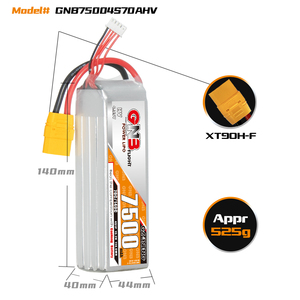 Authentique GNB 2S 3S 4S 5S 6S 8S HV 7500mAh 70C 140C Liop Batterie FPV Télécommande Modèle Drone Aérien Accessoires <span class=keywords><strong>XT60</strong></span> <span class=keywords><strong>XT90</strong></span> - Product Image 4