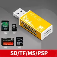 Lector de Tarjetas USB 4 en 1 de Aleación con Soporte para SD/TF/M2/MS/Pro/Duo/MMC/SDHC e Indicador LED