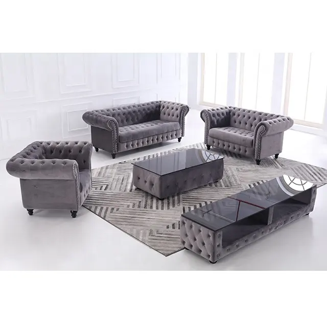 UK Wohnzimmer Klassische Chesterfield Sofa garnitur Möbel Stoff Lounge Suites