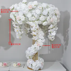 Fabrika özelleştirilmiş 80 cm renkli beyaz ipek masa parti centerpieces yapay çiçek top düğün merkezi dekorasyon