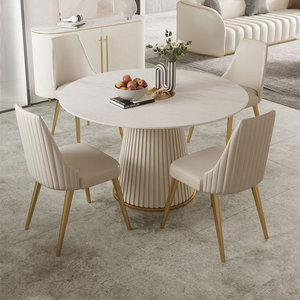 Ensemble de table et chaises de <span class=keywords><strong>salle</strong></span> à <span class=keywords><strong>manger</strong></span> rondes, modernes, minimalistes, convertibles et réglables, de luxe, pour petits appartements, durables et écologiques - Product Image 1