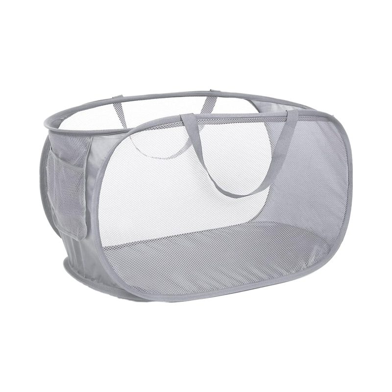 Durable Grey Collapsible Laundry Hamper Pop