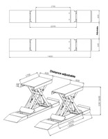 Ascenseur de voiture à ciseaux hydraulique à quatre cylindres de 1.6m avec certification CE Plate-forme de levage à ciseaux de 4000kg