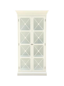 W5809 צרפתית מחוזית עץ אלון מלא לבן זכוכית כפול דלתות זכוכית x מטבח - Product Image 2